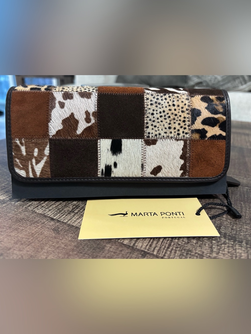 Marta Ponti Patchwork Haircalf Leather Wallet